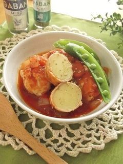 丸ごと新じゃがの肉巻きトマト煮-レシピのメイン写真