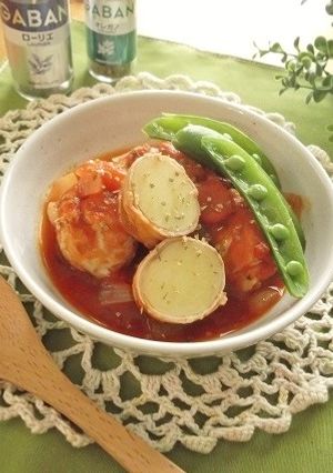丸ごと新じゃがの肉巻きトマト煮-レシピのメイン写真