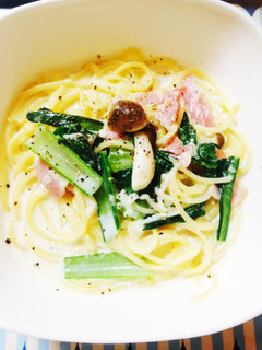 しめじと小松菜のスープパスタ-レシピのメイン写真