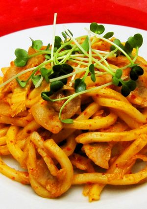 豚キムチうどん-レシピのメイン写真