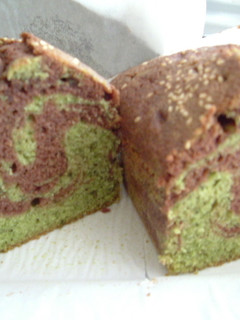 チョコ抹茶マーブルパウンドケーキ-レシピのメイン写真