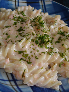 電子レンジで簡単★鮭のクリームパスタ-レシピのメイン写真