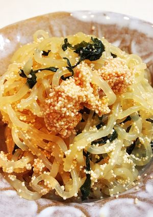 大葉入り！しらたきとタラコの炒め物-レシピのメイン写真