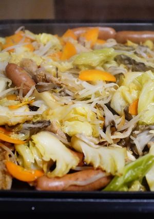 ホットプレートで！豚味噌キャベツ-レシピのメイン写真