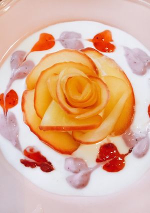 ブルガリアヨーグルトアート バラのお花-レシピのメイン写真