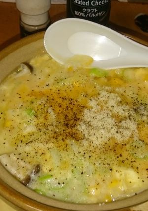 コーンクリーム缶で簡単雑炊-レシピのメイン写真