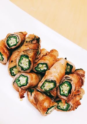オクラとシソの豚肉巻き-レシピのメイン写真
