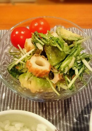水菜とアボカドのサラダ-レシピのメイン写真