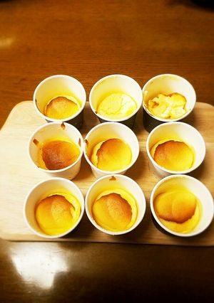80㌍⚫糖質オフ⚫紙コップでスフレチーズ-レシピのメイン写真