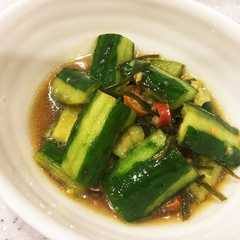A picture of やみつき甘酢きゅうり.
