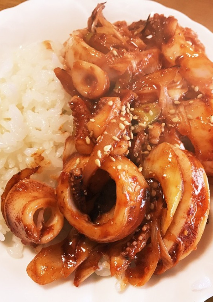 [韓国料理]甘辛イカ丼오징어덮밥-レシピのメイン写真