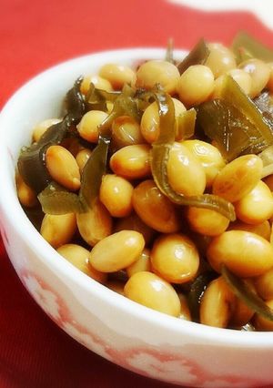 シンプルでふっくらな大豆と昆布の煮物♪-レシピのメイン写真