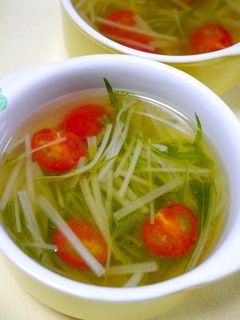 簡単!さっぱり水菜のスープ-レシピのメイン写真