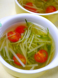 簡単!さっぱり水菜のスープ-レシピのメイン写真