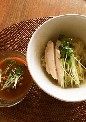 王将の生ラーメンで納豆つけ麺-レシピのメイン写真