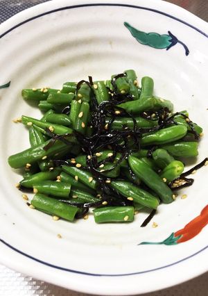 簡単すぎる!インゲンと塩こぶの和えもの★-レシピのメイン写真