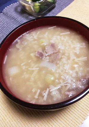 炊飯器で炊くだけ！牛肉のポカポカお粥-レシピのメイン写真