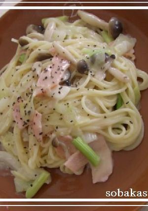 ほっこり♪簡単きのこと鮭のクリームパスタ-レシピのメイン写真