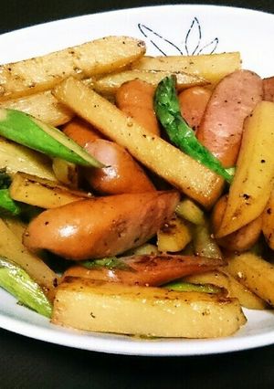 じゃがいもとアスパラのバター醤油炒め-レシピのメイン写真