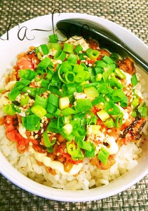 ズボラでも旨っ♡明太塩こんぶマヨ納豆丼-レシピのメイン写真