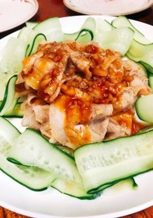 豚バラしゃぶしゃぶ肉のピリ辛中華だれ-レシピのメイン写真