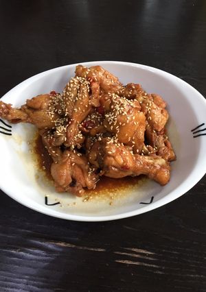 気まぐれシェフ ピリ辛手羽元ポン酢煮-レシピのメイン写真