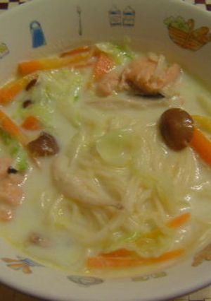 ★☆サーモンチャウダーのにゅうめん風☆★-レシピのメイン写真