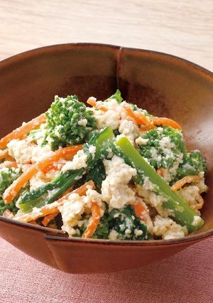 菜の花とにんじんの白和え-レシピのメイン写真