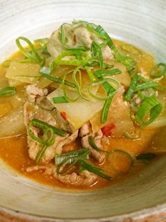 大根と豚こまピリ辛炒め煮-レシピのメイン写真