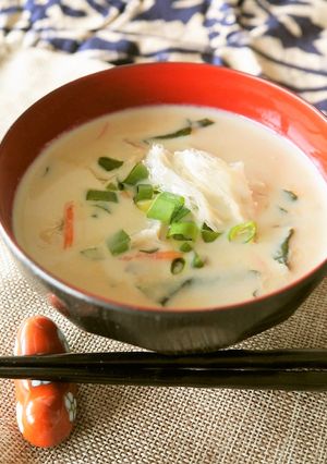 減塩美味！寒天とごぼうの豆乳味噌汁-レシピのメイン写真