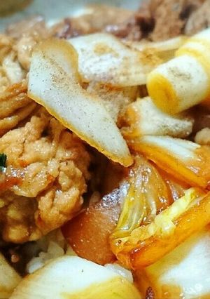 お鍋の残りで♪甘うまネギ豚丼 すき焼き風-レシピのメイン写真