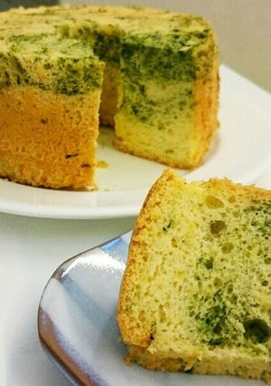 ほうれん草のマーブルシフォンケーキ-レシピのメイン写真