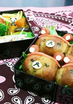 リラックマの肉巻きおにぎり♪キャラ弁✱-レシピのメイン写真