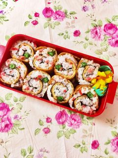 お弁当にも。一口サイズの稲荷巻き寿司-レシピのメイン写真