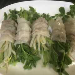 豆苗とモヤシの豚バラ巻き-レシピのメイン写真