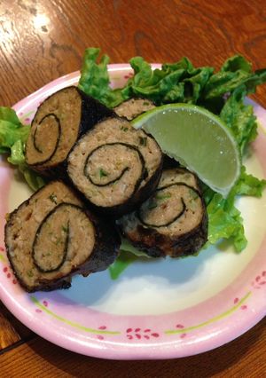 とりひき肉でお味噌香る磯部ロール お弁当-レシピのメイン写真