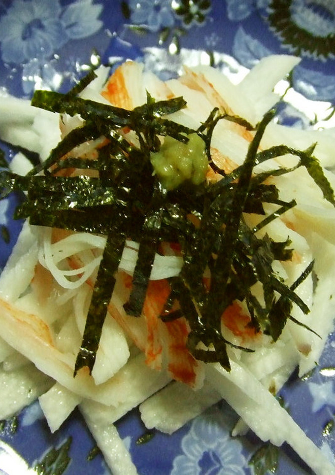 千切り長芋とカニ風味かまぼこのわさび醤油-レシピのメイン写真