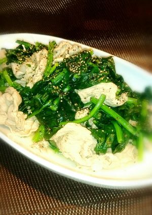 手抜きでヘルシーほうれん草と豚肉のナムル-レシピのメイン写真