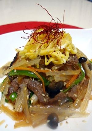 ジンギスカンと糸寒天deチャプチェ風♪-レシピのメイン写真