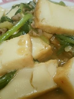 厚揚げと小松菜のマーボー風-レシピのメイン写真