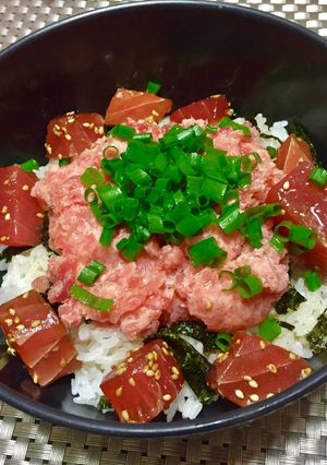 ぶつ切りマグロ&ネギトロ丼☆-レシピのメイン写真