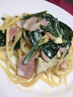 簡単ほうれん草のクリームパスタ-レシピのメイン写真