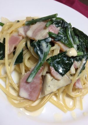 簡単ほうれん草のクリームパスタ-レシピのメイン写真