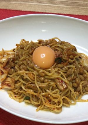たまごがおいしい！納豆キムチ焼きそば-レシピのメイン写真