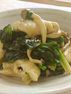 ほうれん草と鶏胸肉のオイマヨ炒め-レシピのメイン写真