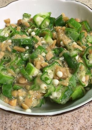 オクラ納豆つるりんなめ茸-レシピのメイン写真