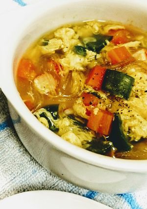 春雨の食べるスープ-レシピのメイン写真