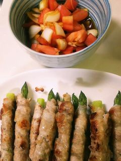 アスパラ・ズッキーニ肉巻をトマトポン酢!-レシピのメイン写真