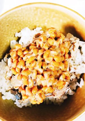 超簡単鯖缶③残った鯖水煮缶で鯖納豆丼！-レシピのメイン写真