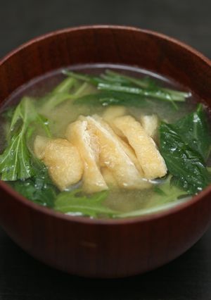 天然だしパックで作る 水菜のお味噌汁-レシピのメイン写真